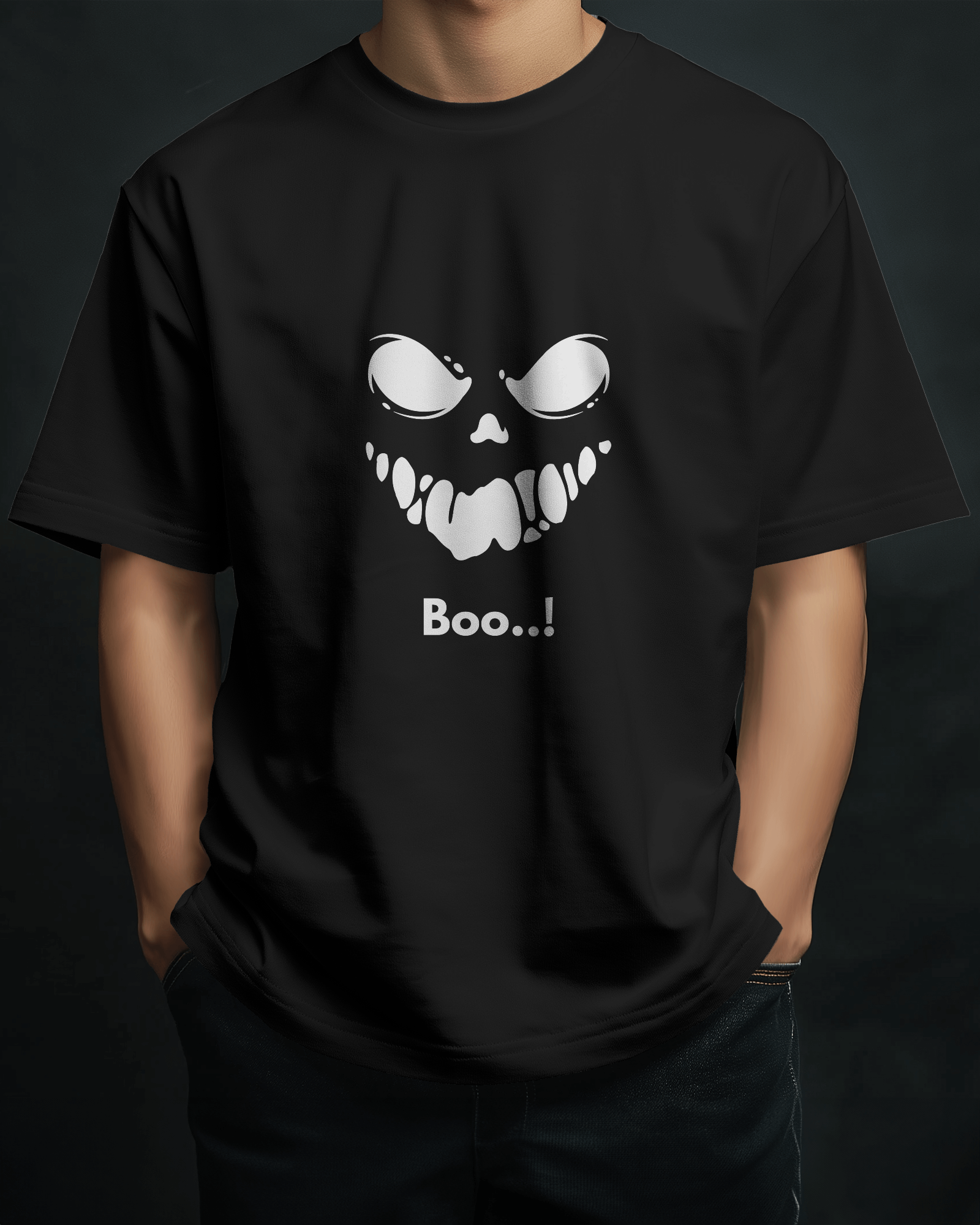 Men - Boo Grin Black Tee