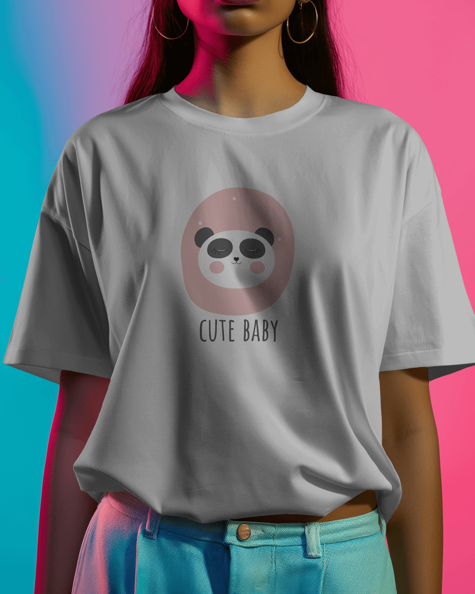 Women - Dreamy Panda White Tee